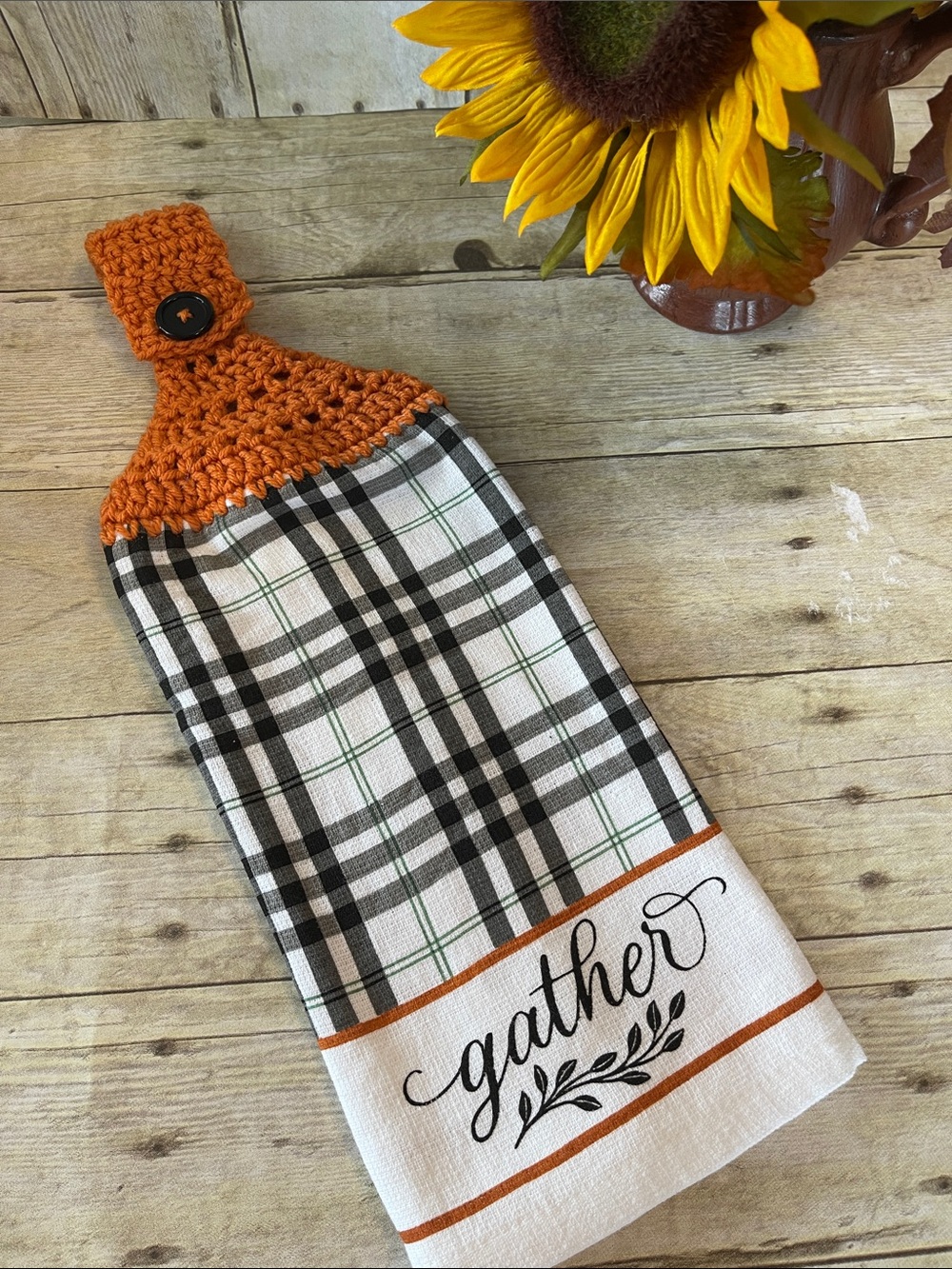 New Crochet Top Gather Hanging Towel Double Thickness Cotton Blend
